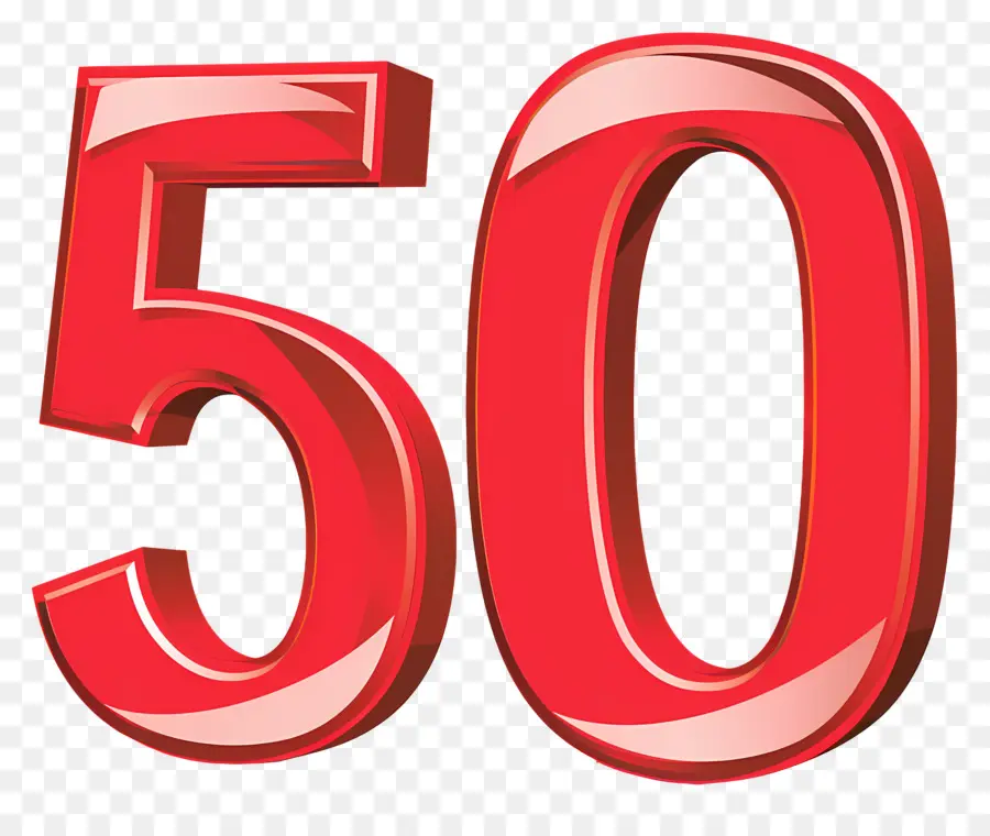 Número 50，Rojo PNG