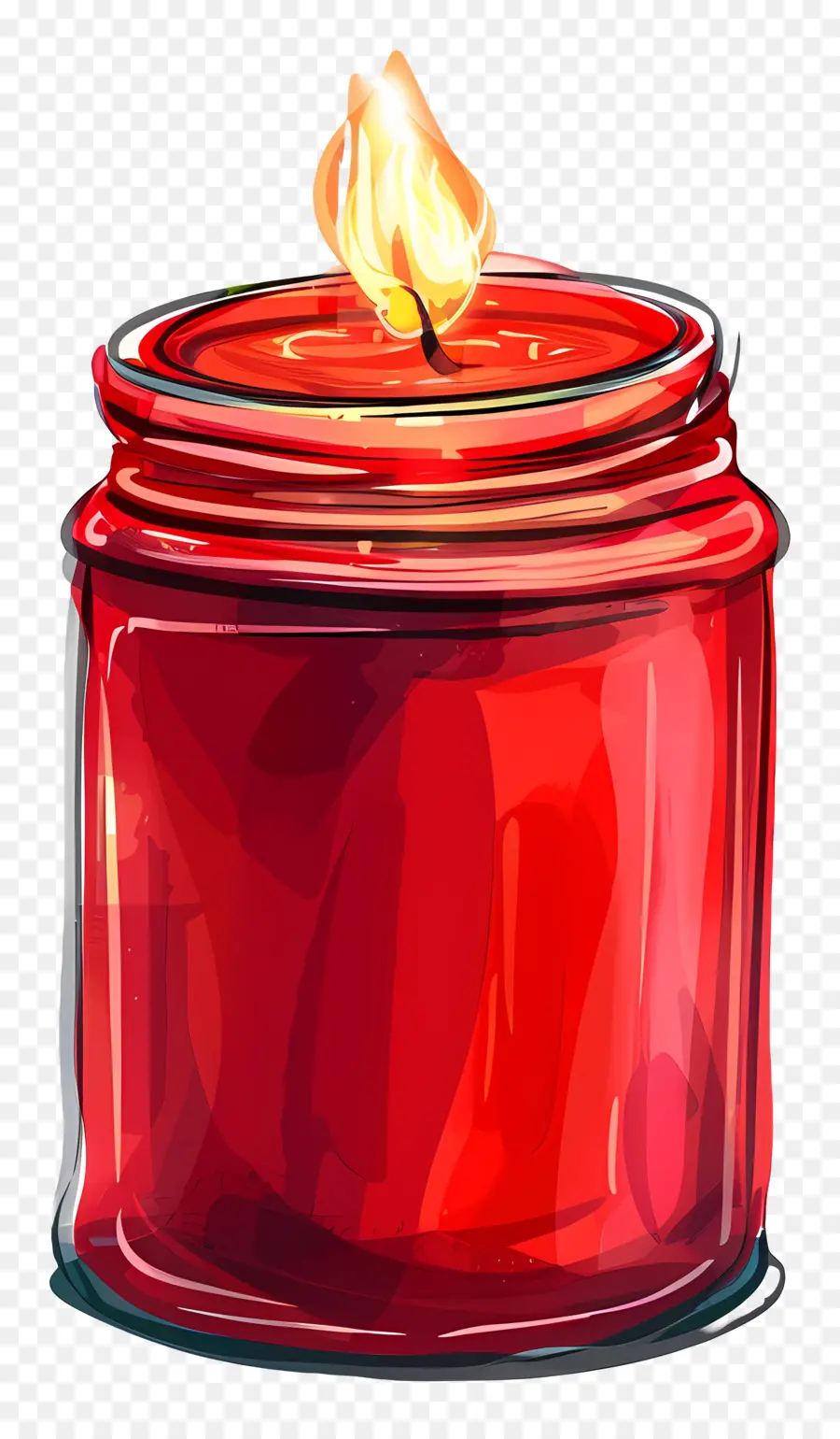 Vela En Frasco，Vela De Vidrio Rojo PNG