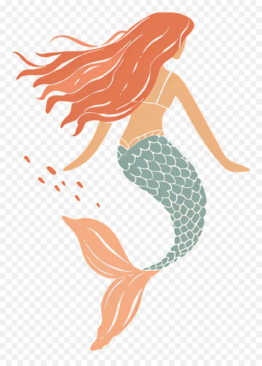 Sirena，El Pelo Rojo PNG