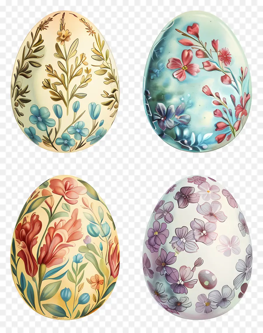 Los Huevos De Pascua，Diseño Floral PNG