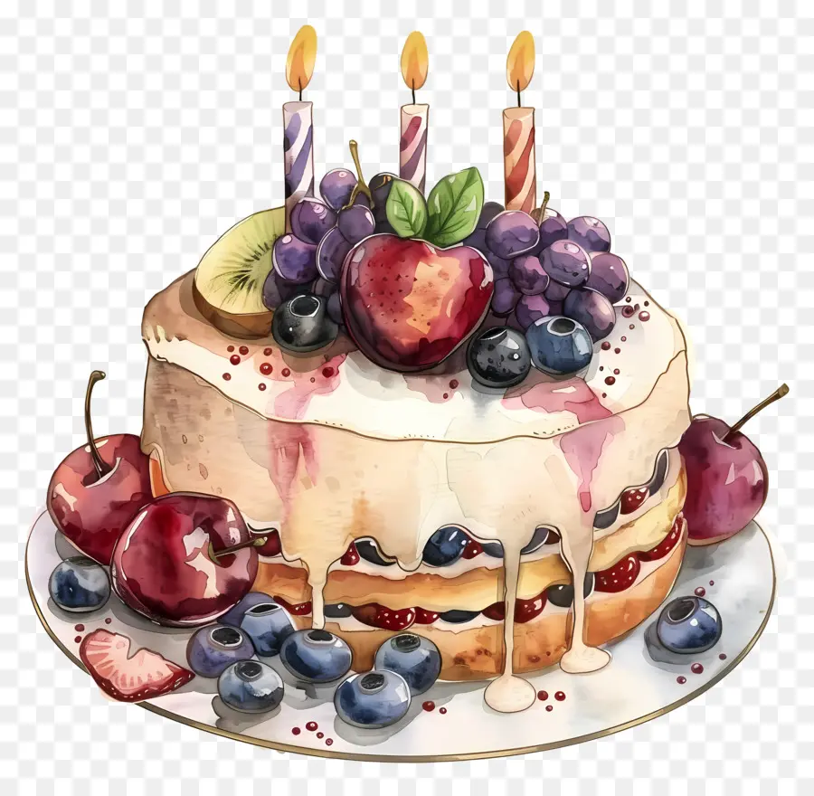 Pastel De Cumpleaños，Velas PNG