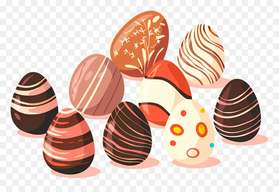 De Pascua De Chocolate，Los Huevos De Chocolate PNG