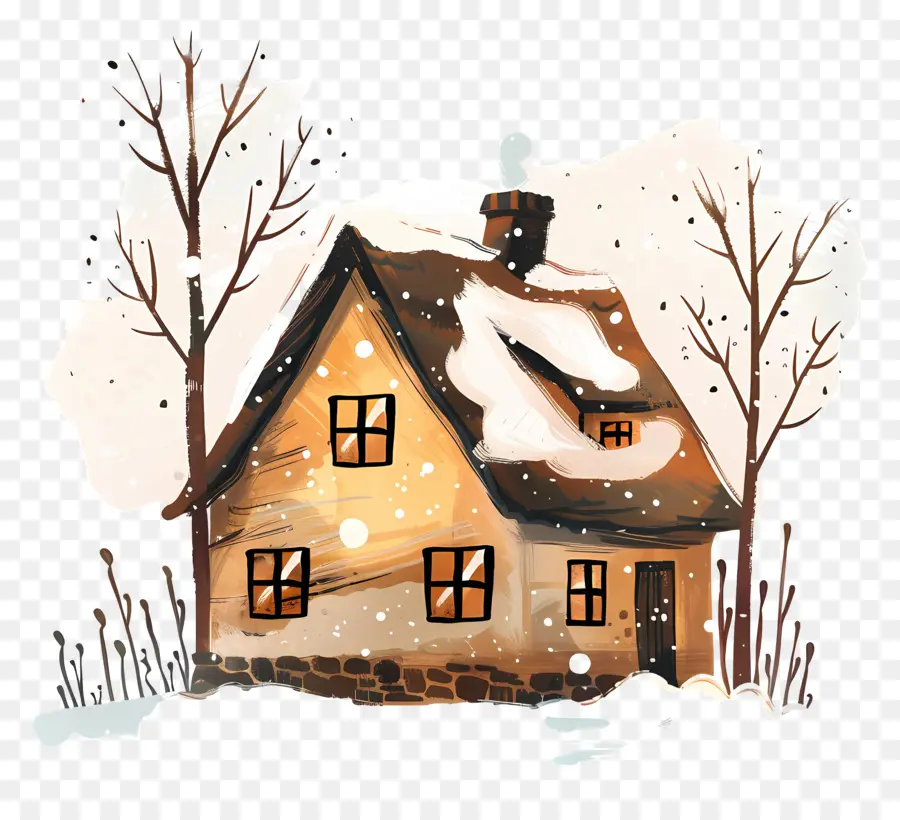 Casa De Invierno De Nieve，Invierno PNG