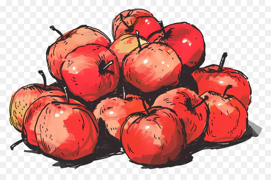 Pila De Manzanas，Las Manzanas Rojas PNG