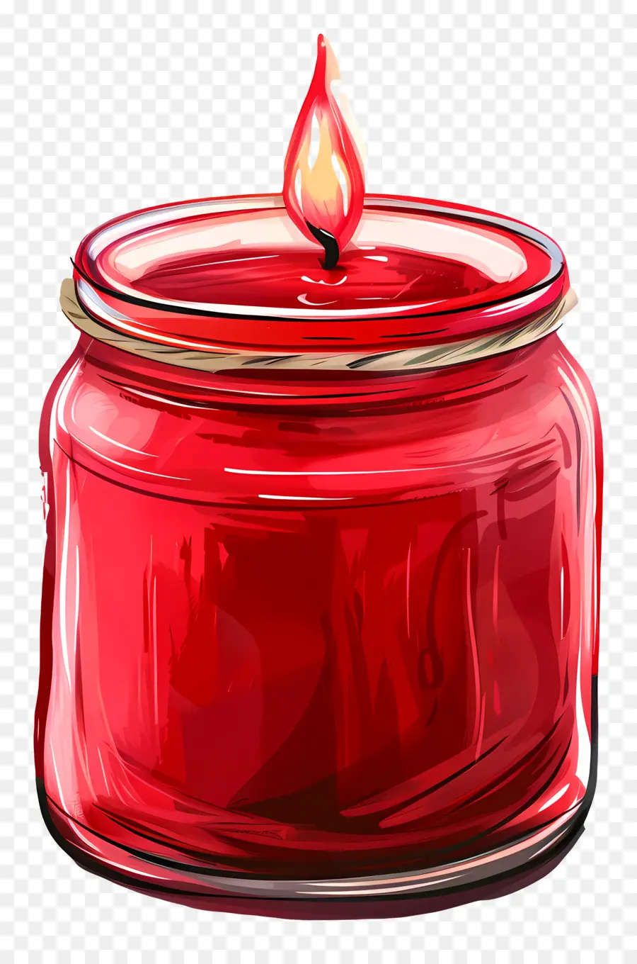 Vela En Frasco，Vela De Vidrio Rojo PNG