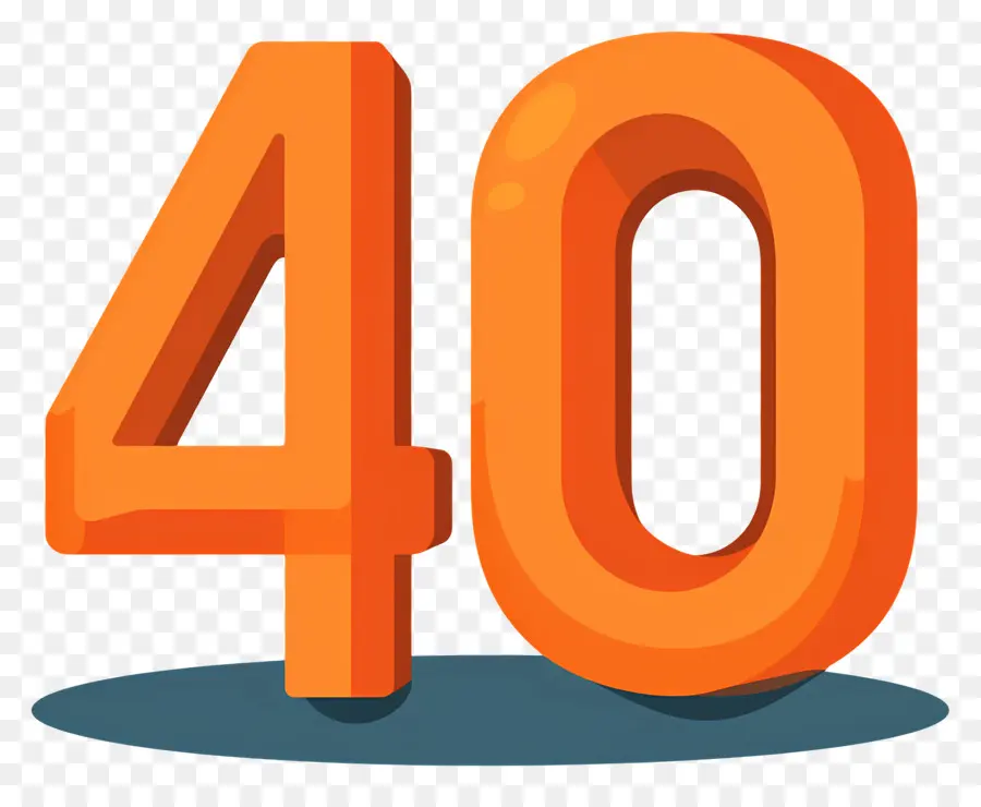 Número 40，Render 3d PNG