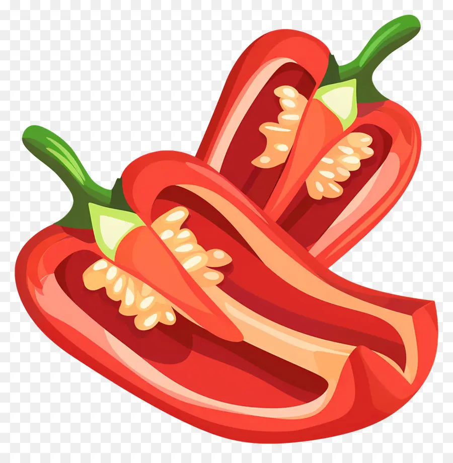 Rodajas De Pimiento，Pimientos Rojos PNG