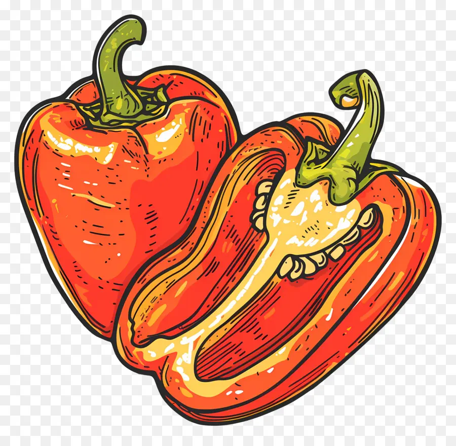 Rodajas De Pimiento，Pimiento Rojo PNG