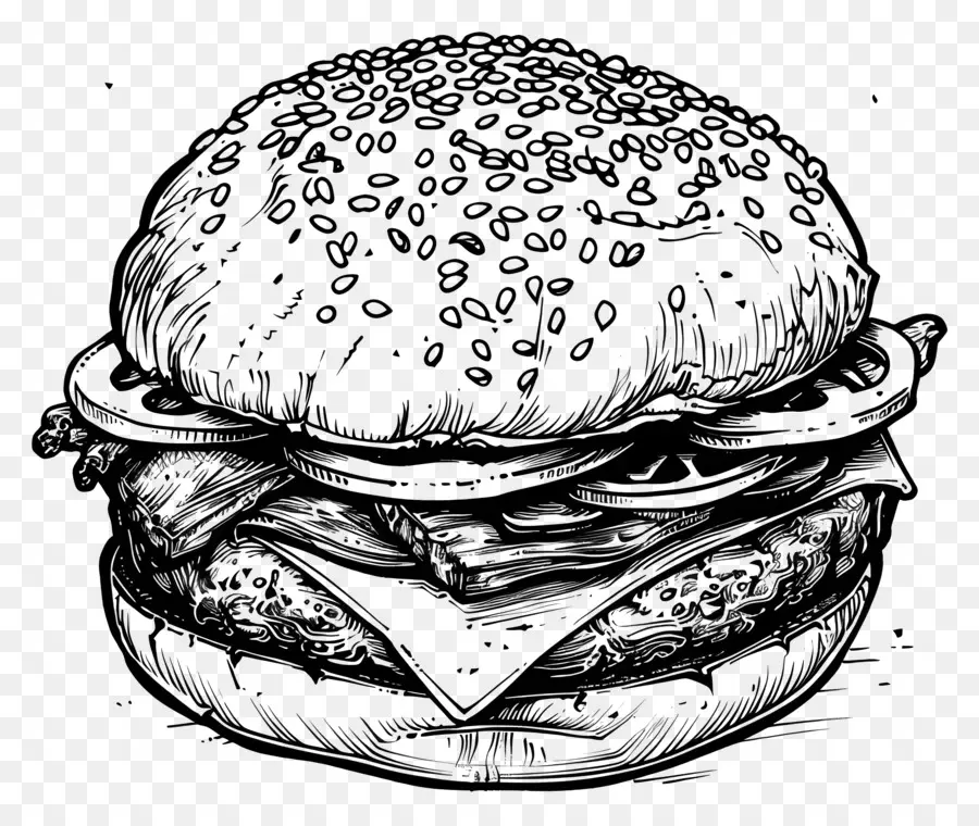 Burger，Hamburguesa Oscura PNG