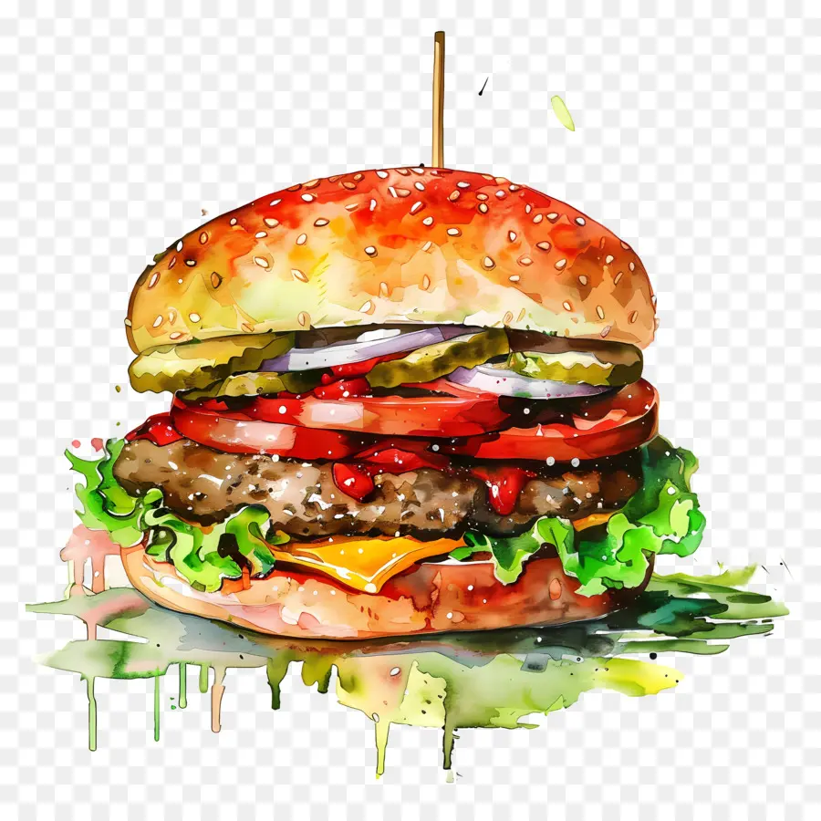 Hamburgo，Pintura A La Acuarela PNG