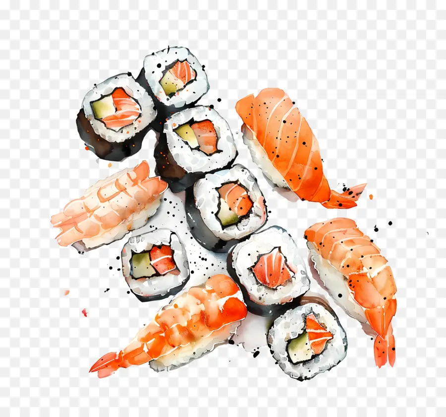 Sushi，Rollos De Sushi PNG