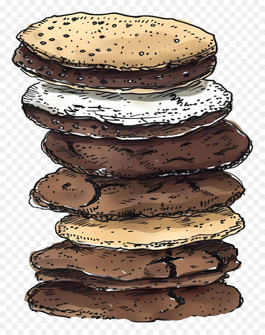 Pila De Galletas，Galletas Con Chispas De Chocolate PNG