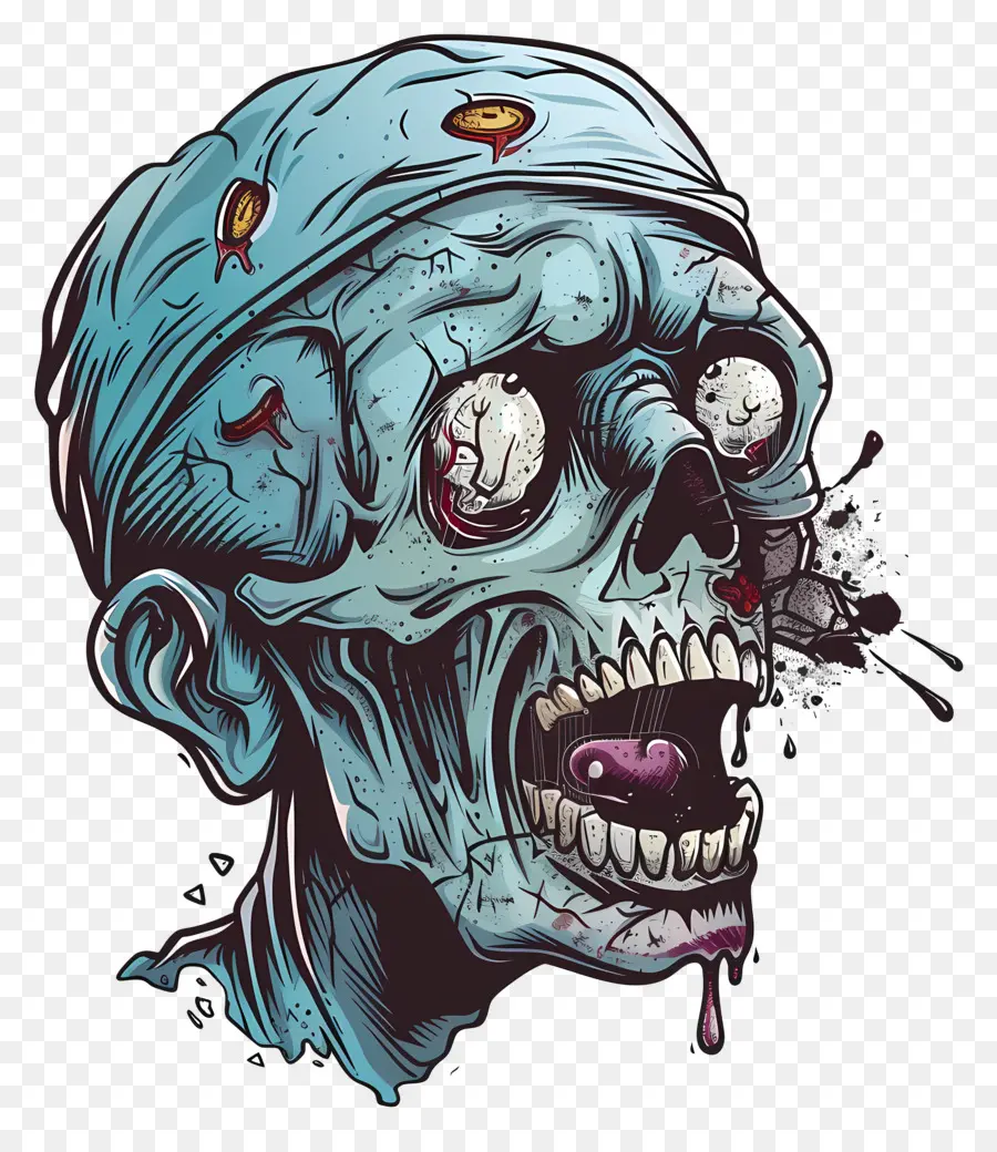 Cabeza De Zombi，Bien PNG