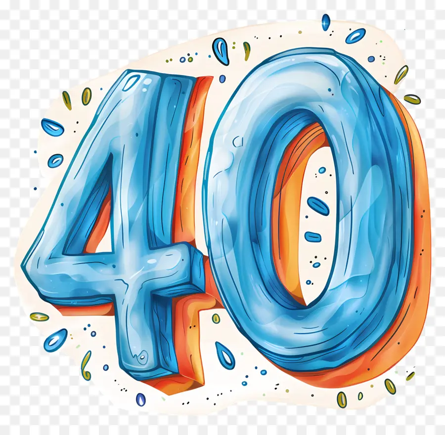 Número 40，40 Cumpleaños PNG