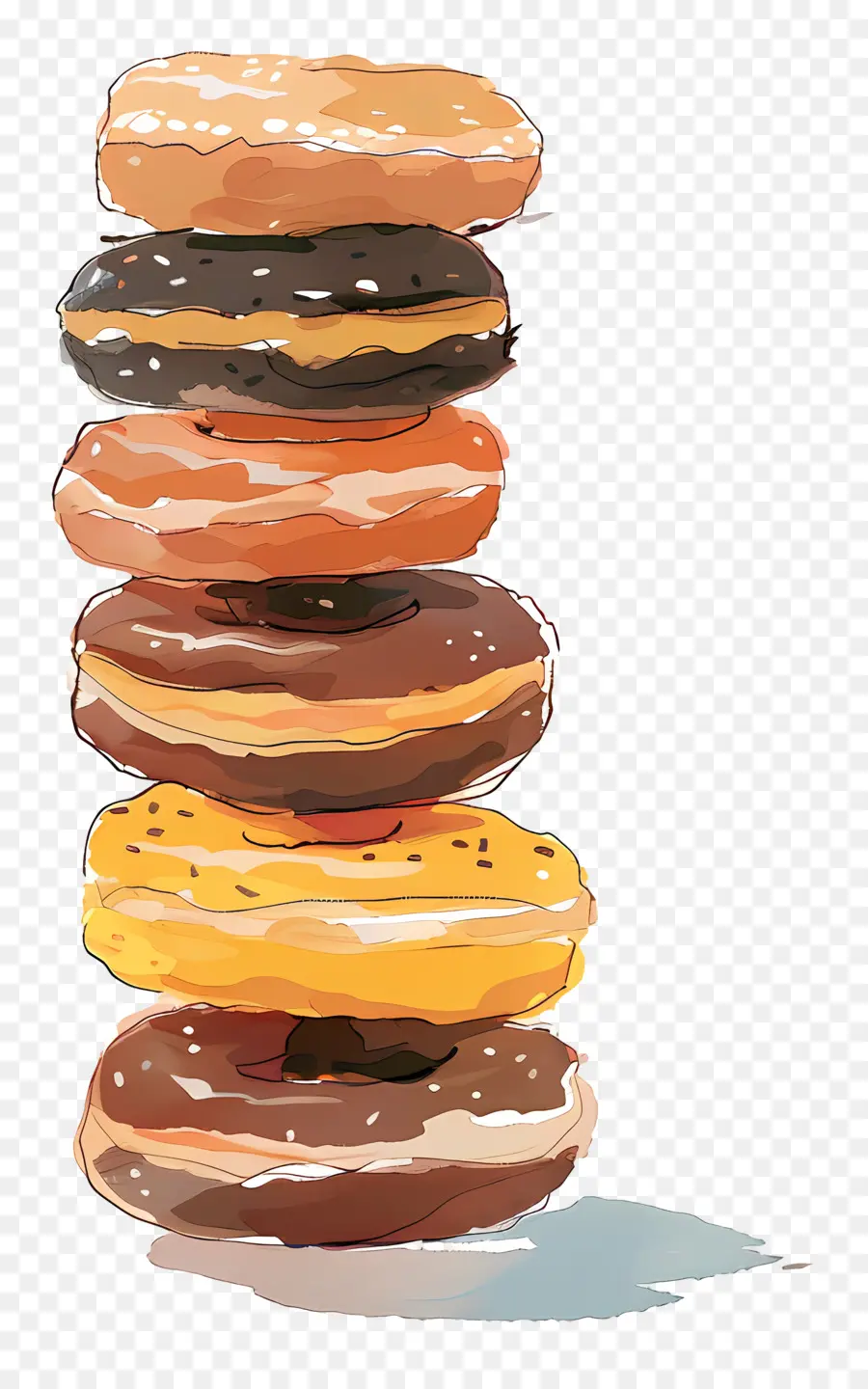 Pila De Donas，Rosquillas Coloridas PNG