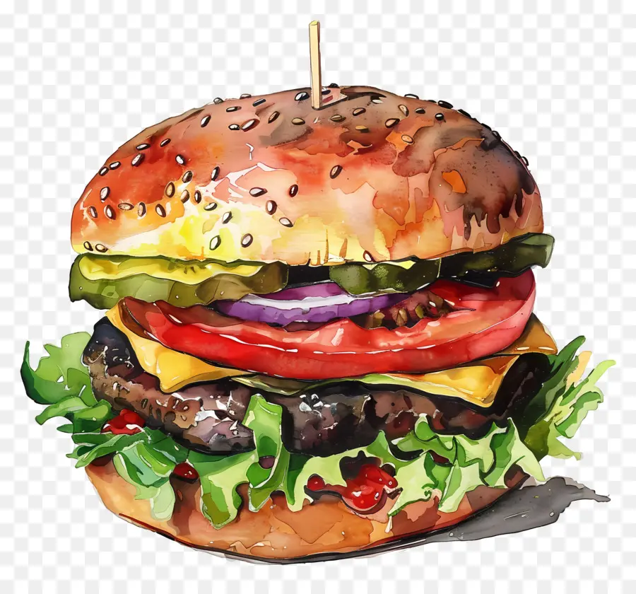 Hamburgo，Pintura A La Acuarela PNG