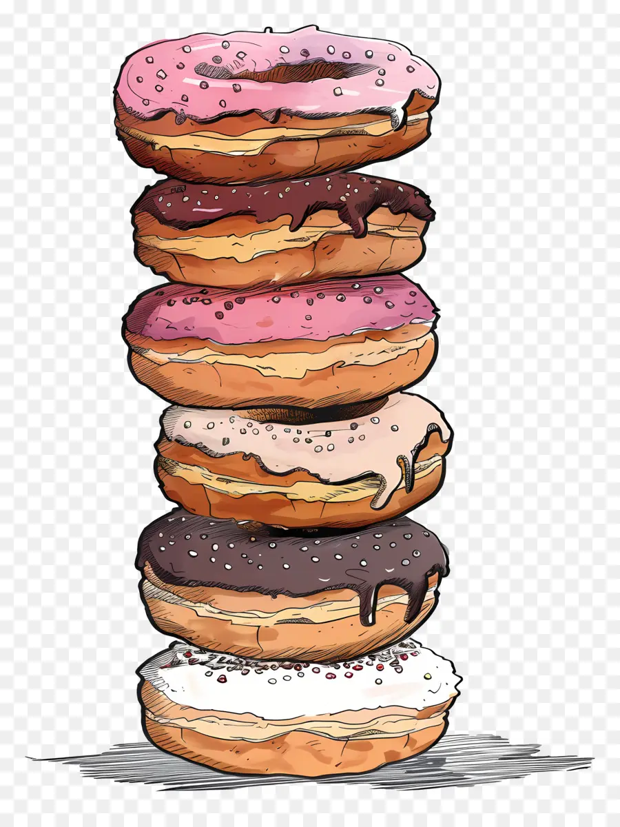 Pila De Donas，Donuts PNG