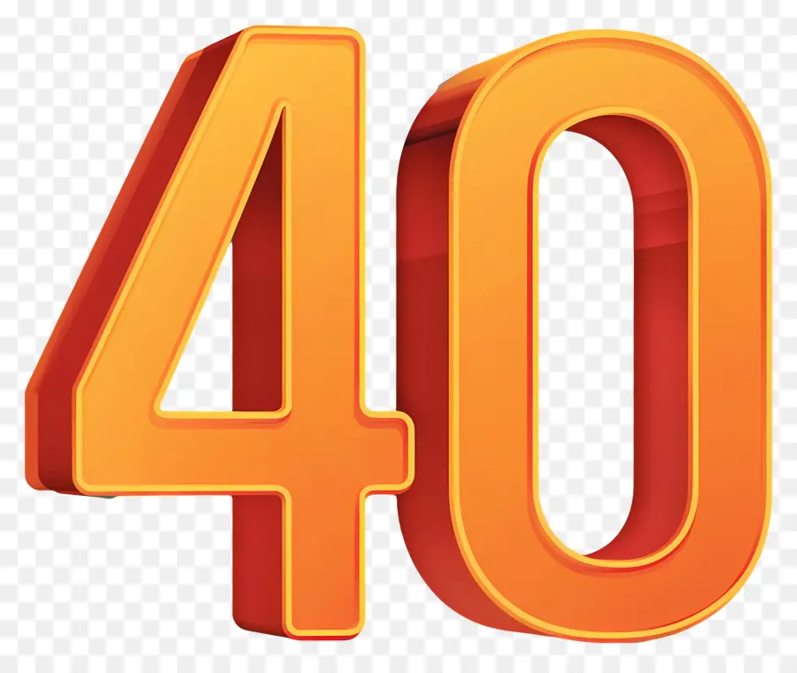 Número 40，Naranja Y Negro PNG