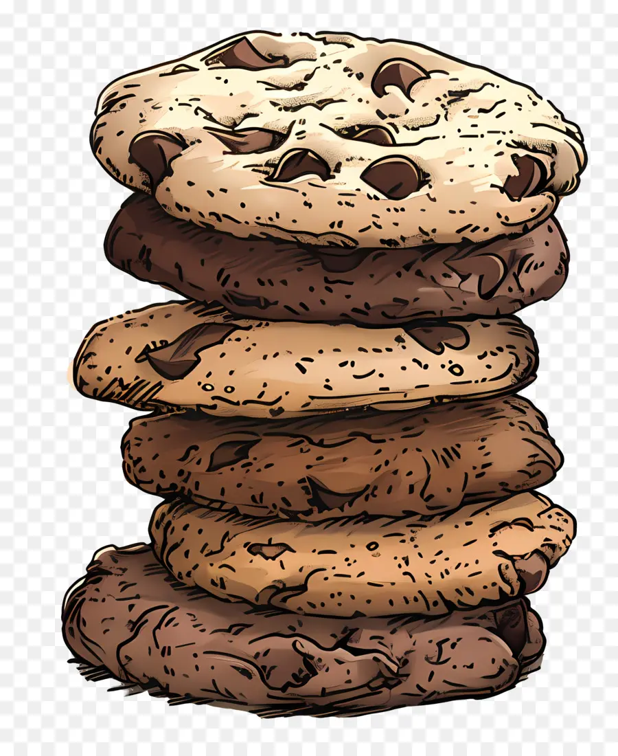 Pila De Galletas，Galletas Con Chispas De Chocolate PNG