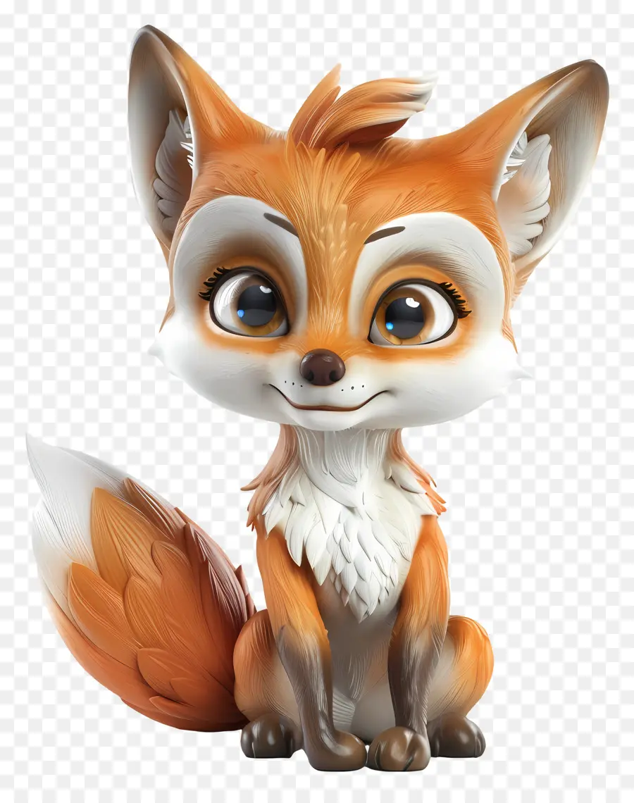 Little Fox 3d，De Dibujos Animados De Fox PNG