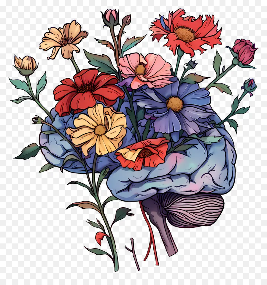 Cerebro Floral，El Cerebro Humano PNG