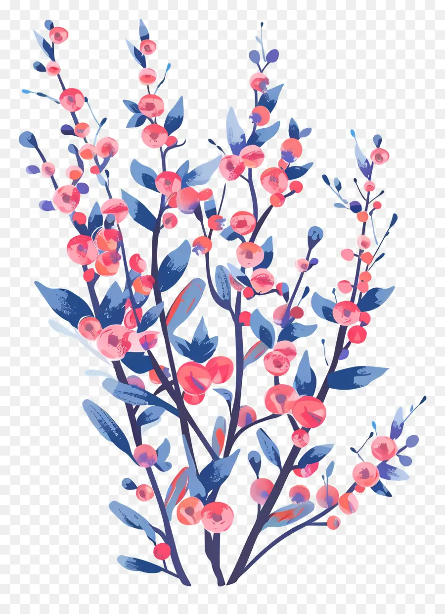 Arbusto Con Flores，Flores De Color Rosa PNG