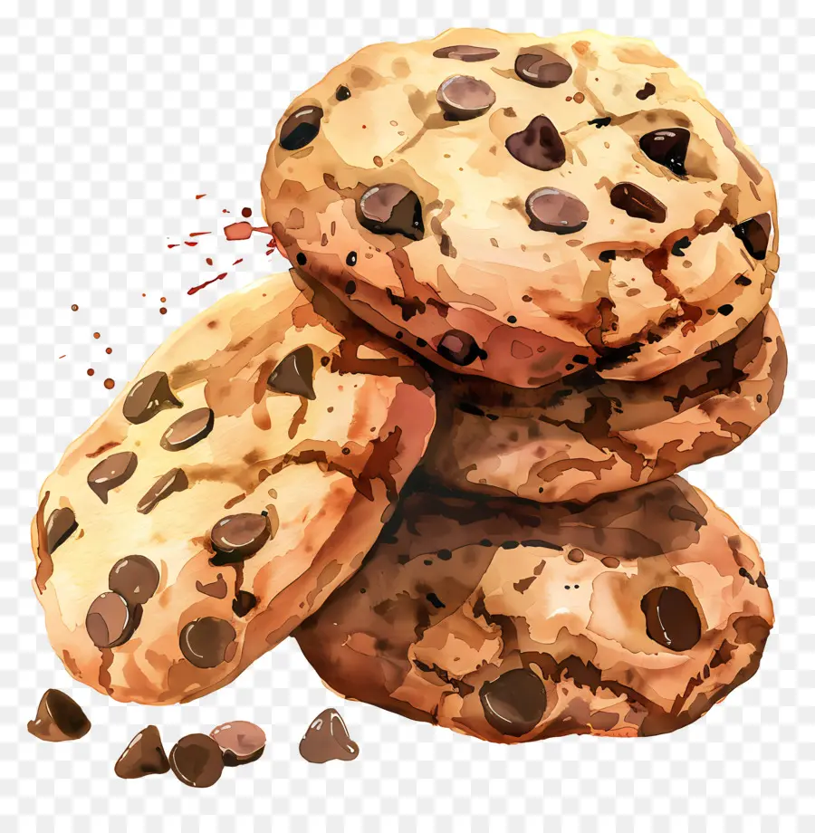 Galletas Con Chispas De Chocolate，Pintura PNG