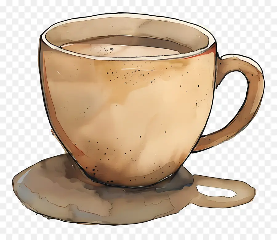 Taza De Café，Pintura A La Acuarela PNG