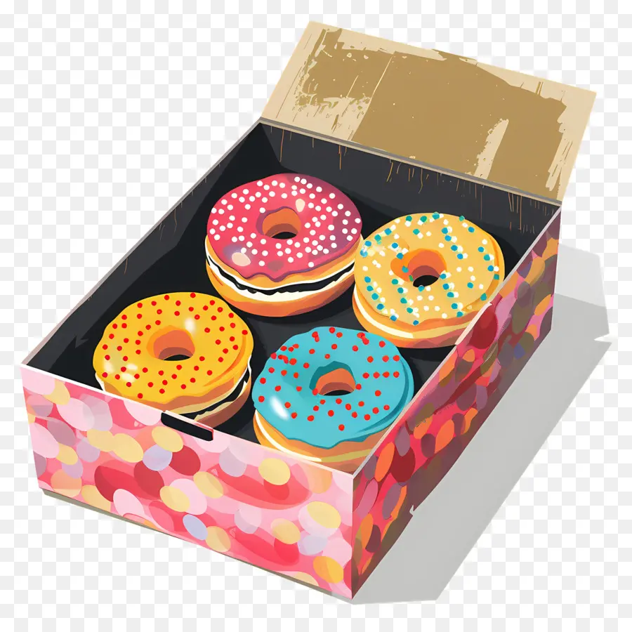 Caja Con Donas，Donas PNG