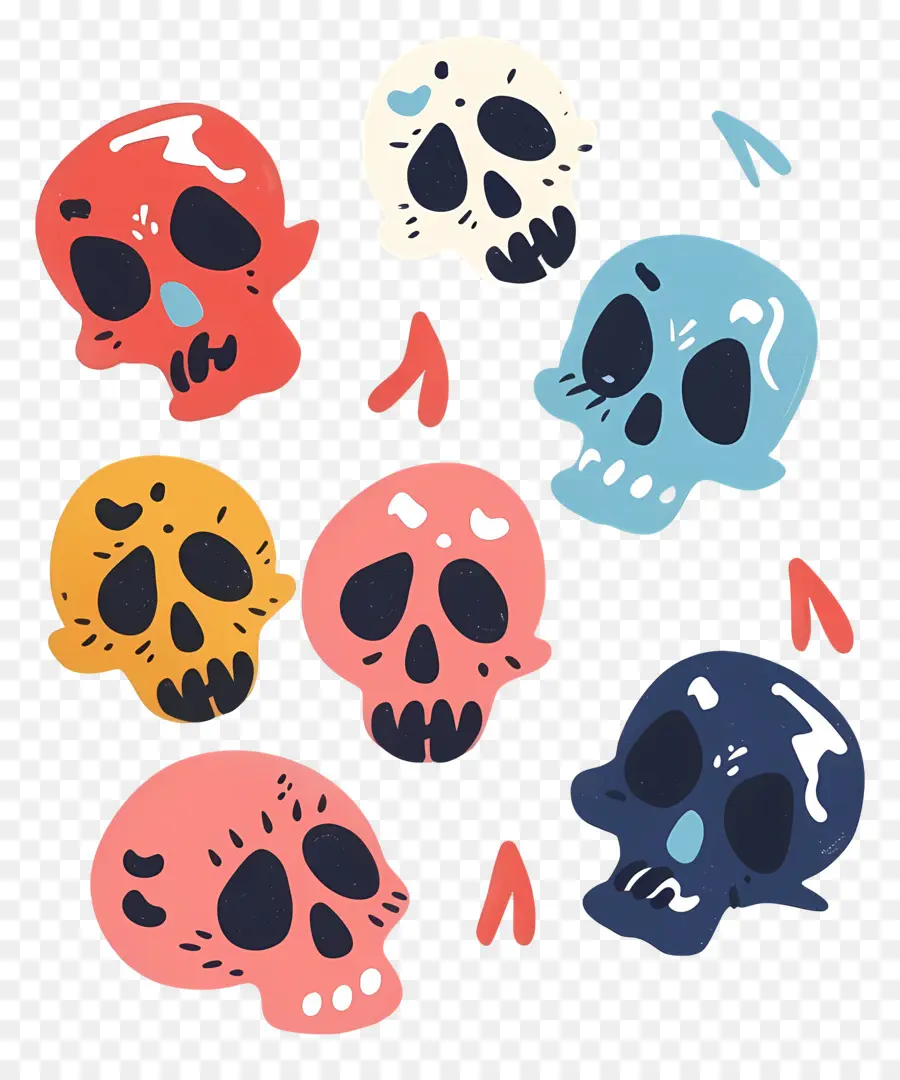 Cráneos De Halloween，De Dibujos Animados De Calaveras PNG