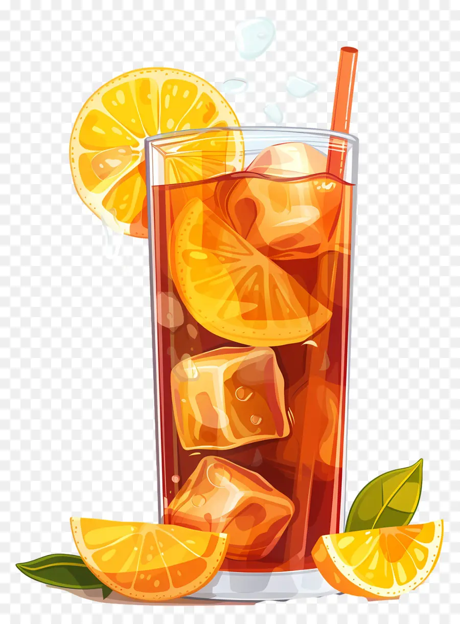 Té Helado，Refresco De Naranja PNG