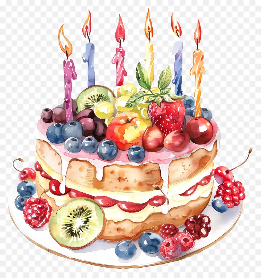 Pastel De Cumpleaños，Glaseado Blanco PNG