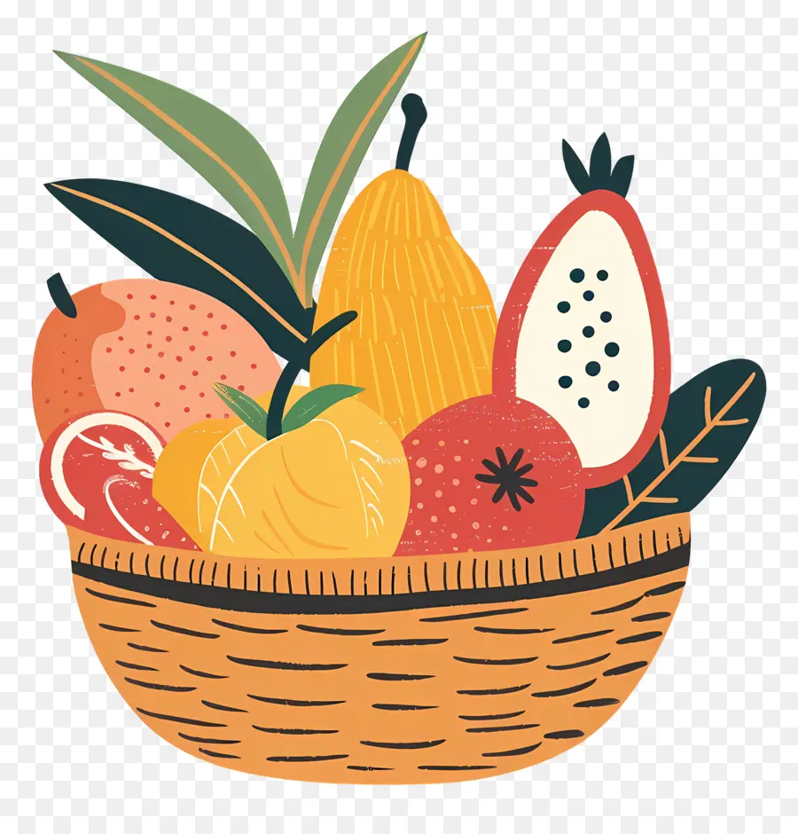 Canasta Con Frutas，Tropical Fruits PNG