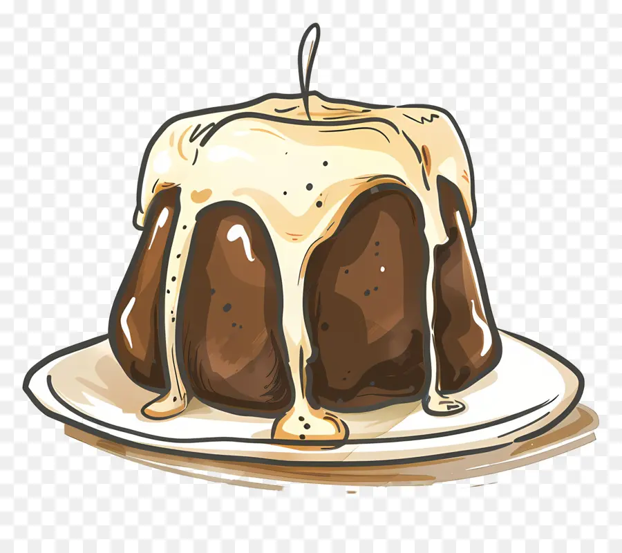 Pastel De Lava，Glaseado De Chocolate PNG