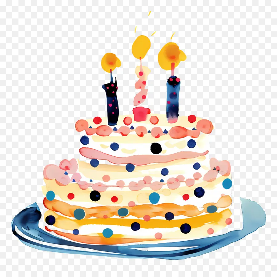 Pastel De Cumpleaños，Velas PNG