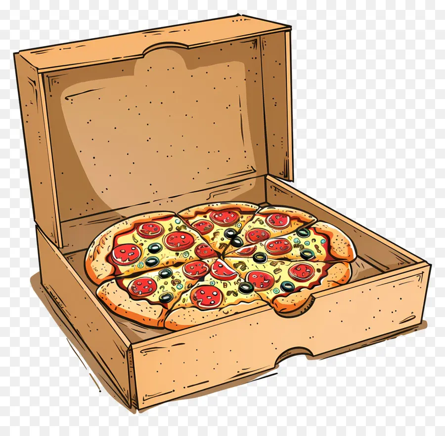 Caja Con Pizza，La Caja De La Pizza PNG