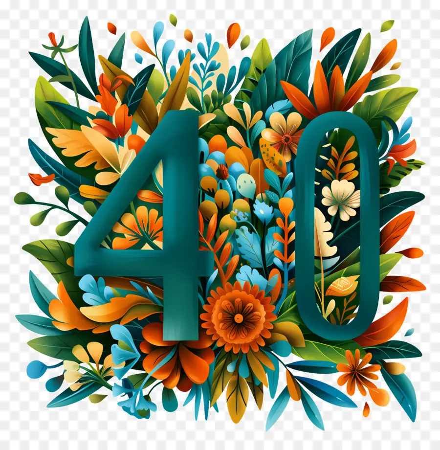 Número 40，40 Cumpleaños PNG