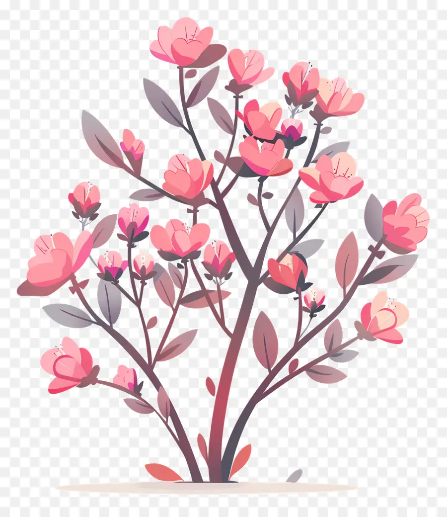 Arbusto Con Flores，Árbol De Flores Rosa PNG