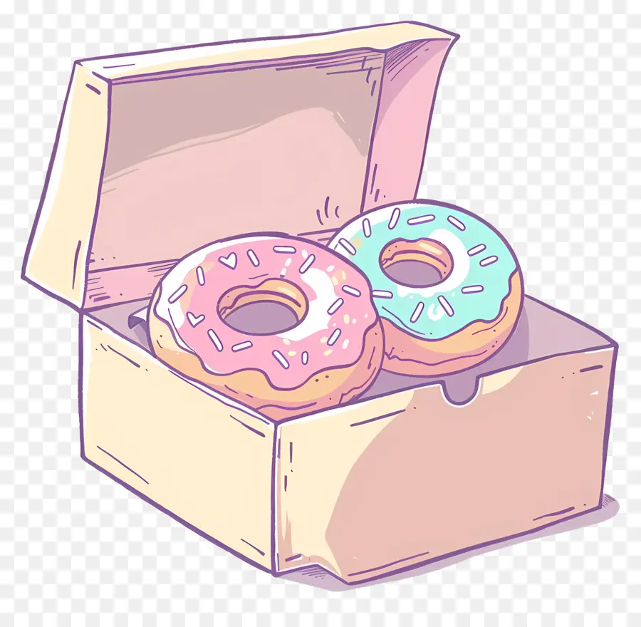 Caja Con Donas，Donuts PNG