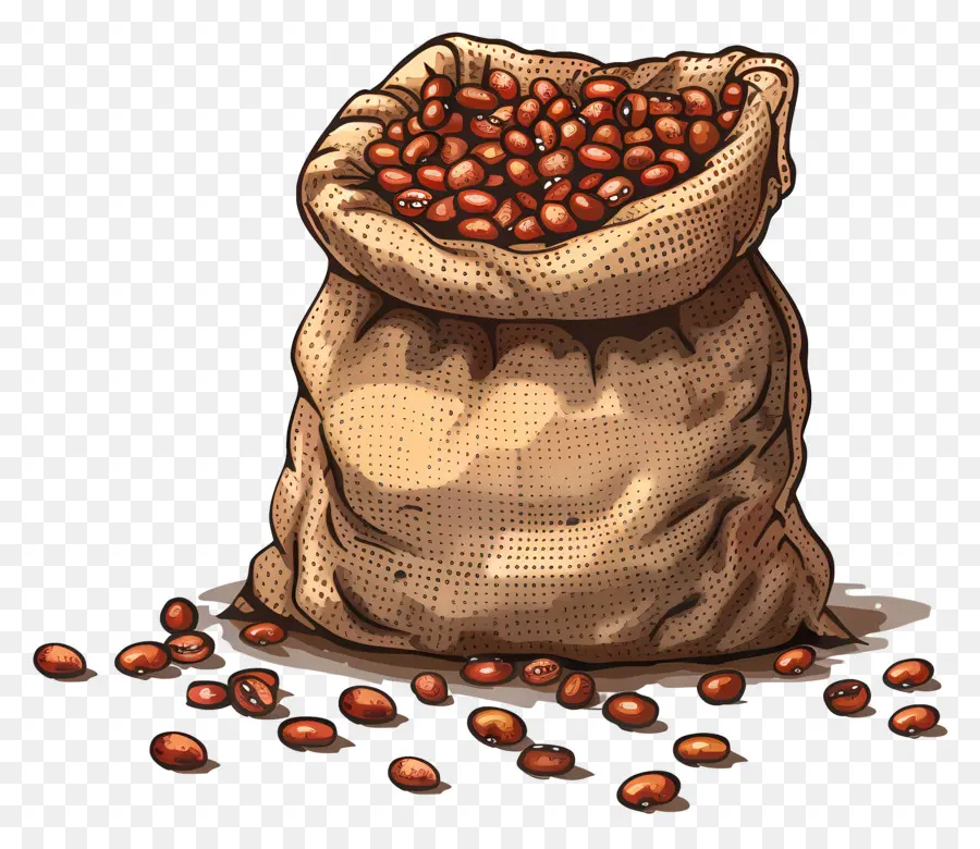 Bolsa De Frijoles，Granos De Café Asados PNG