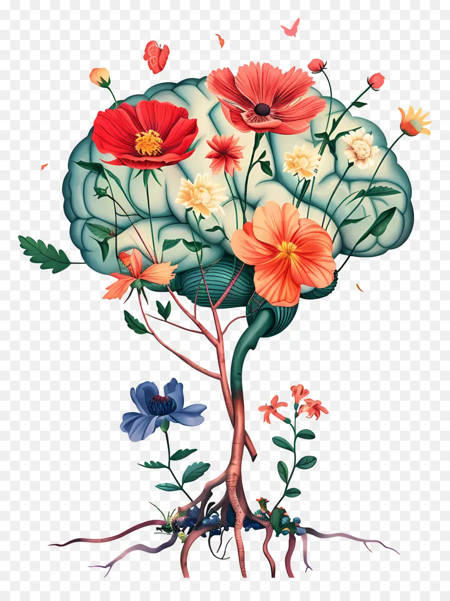 Cerebro Floral，Árbol PNG