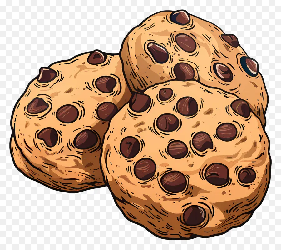 Galletas Con Chispas De Chocolate，Galletas Caseras PNG