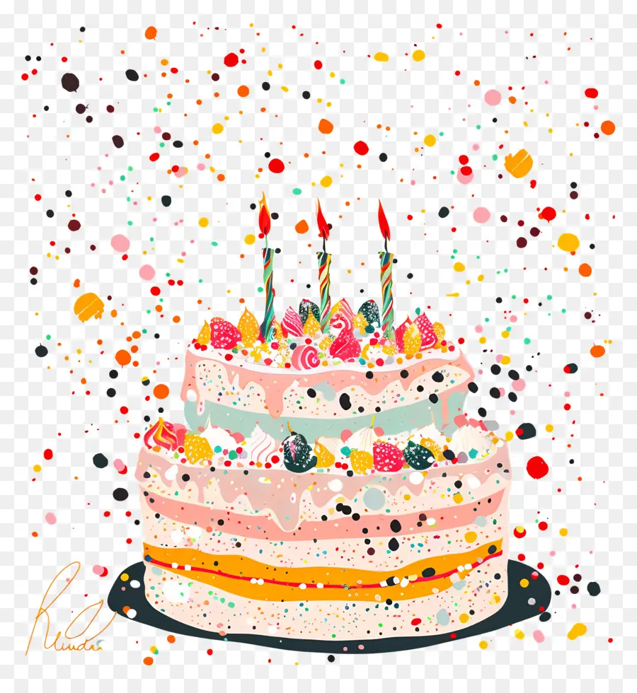 Pastel De Cumpleaños，Velas PNG