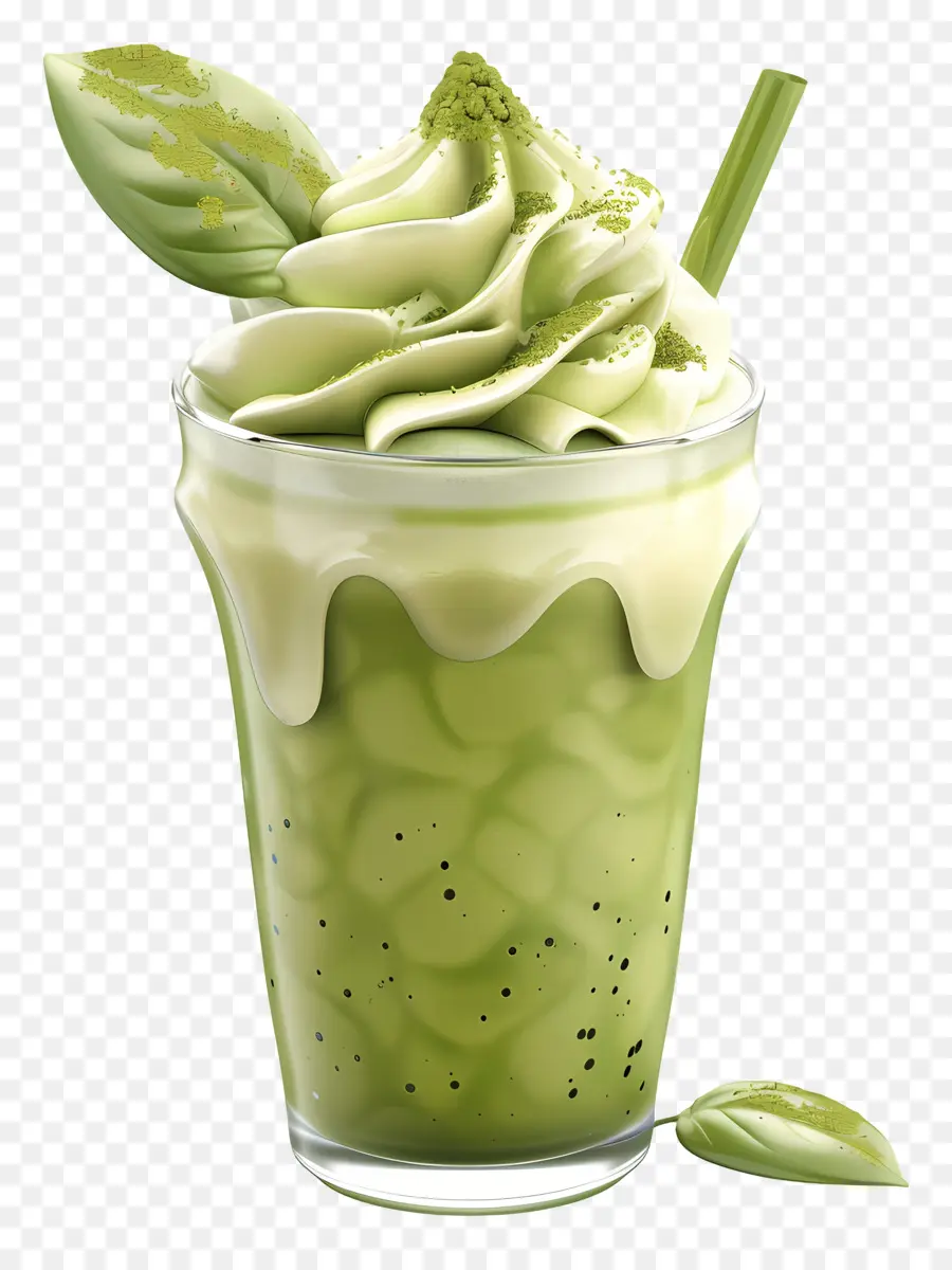 Beber Té Matcha，El Matcha Latte PNG