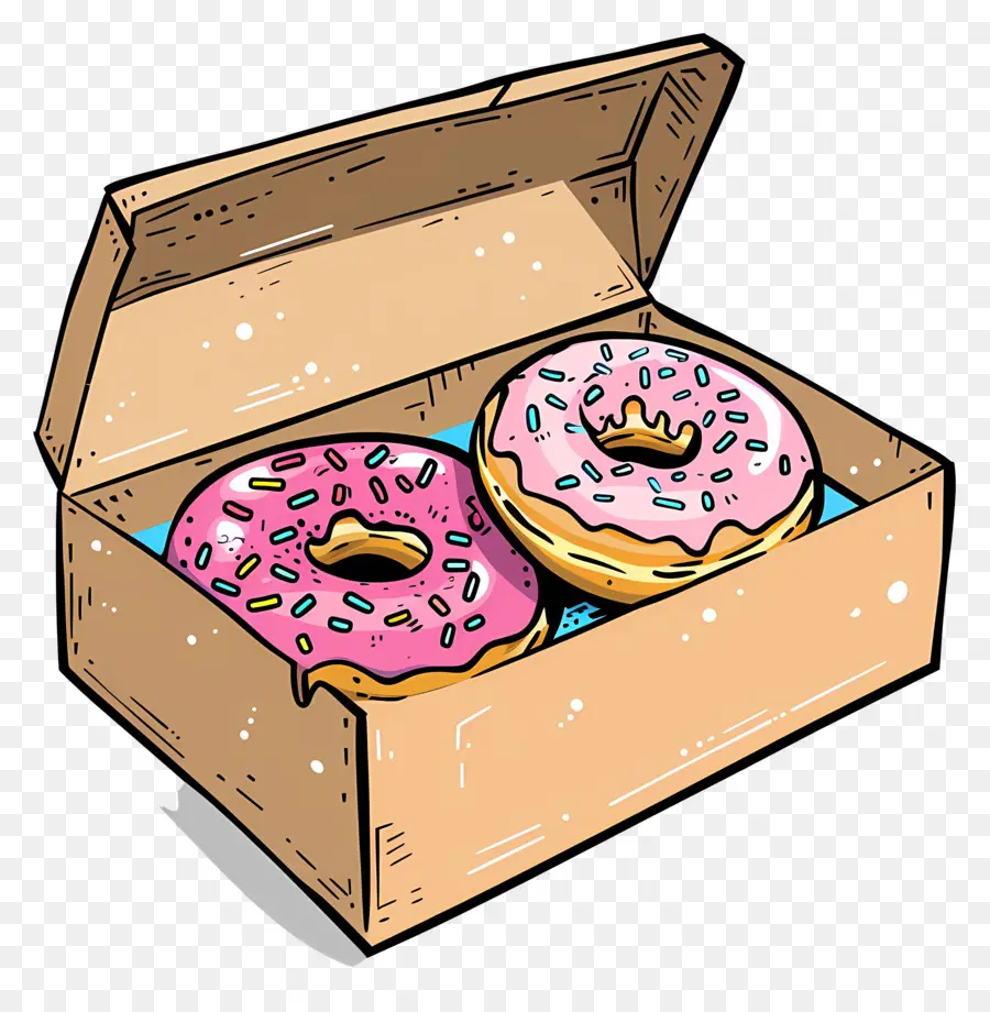 Caja Con Donas，Donas PNG