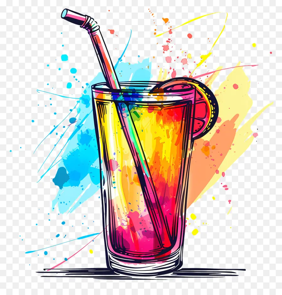 Beber，Cristalería Colorida PNG