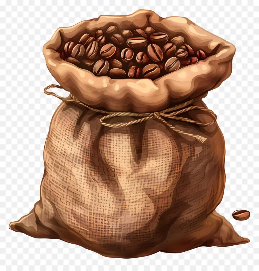 Los Granos De Café，Burlap Saco PNG