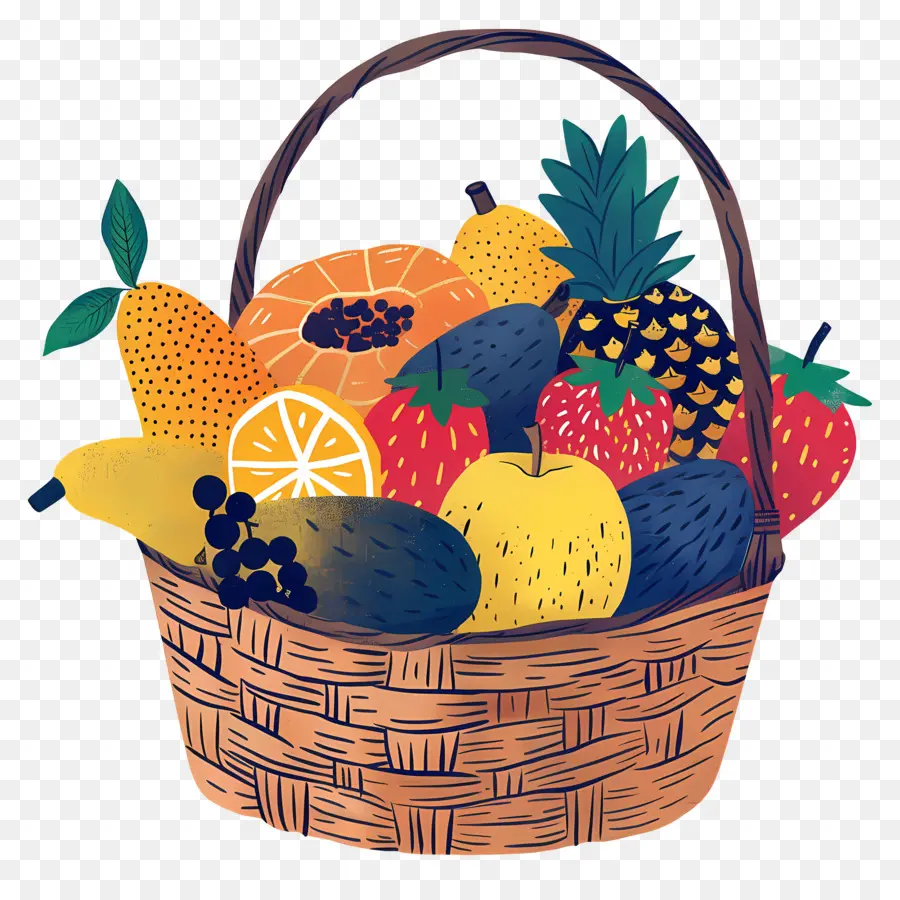 Canasta Con Frutas，Frutas PNG