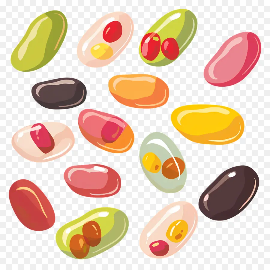 Jelly Beans，Dulces Coloridos PNG