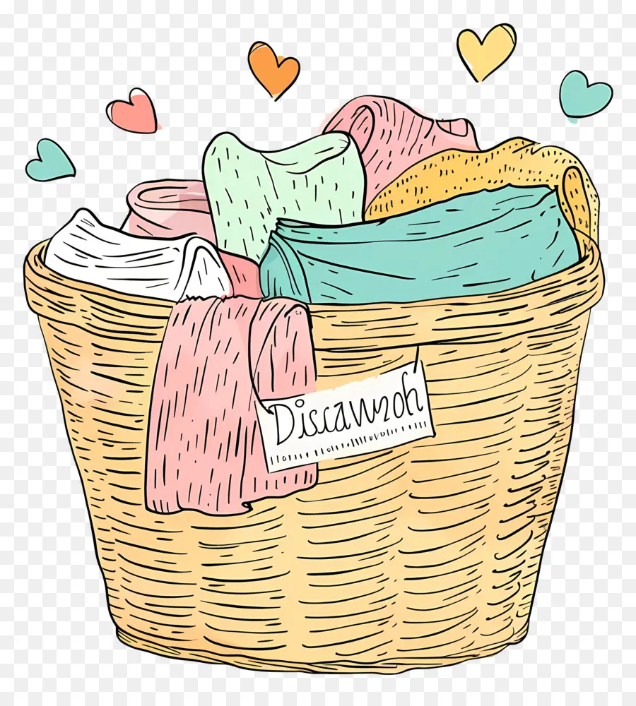 Canasta De Lavandería Con Ropa，Wicker Basket PNG